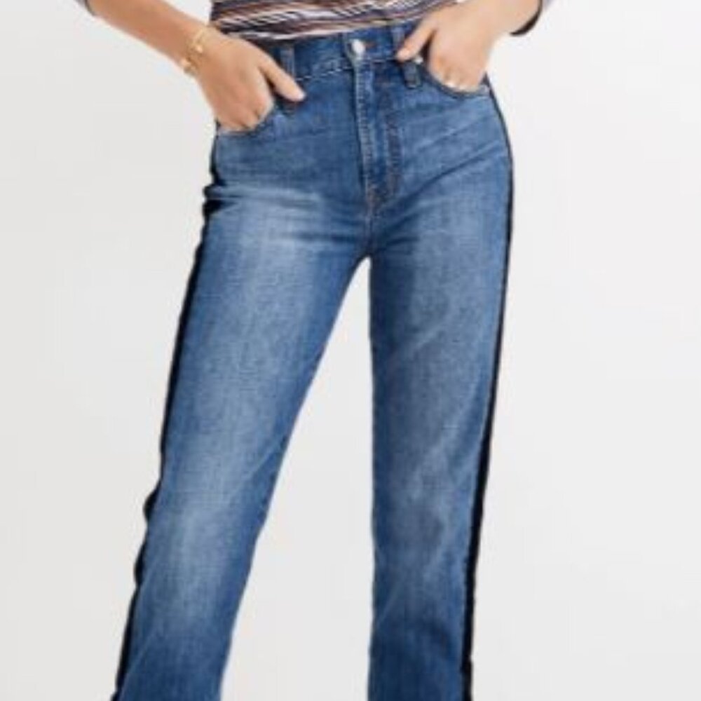 Madewell The Perfect Vintage Jean: Velvet Tux Stripe Edition Misses Size 25